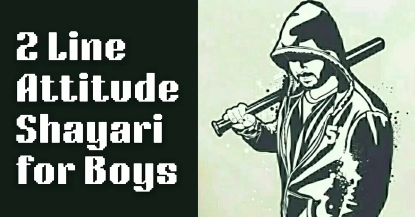 2 line attitude shayari for boys