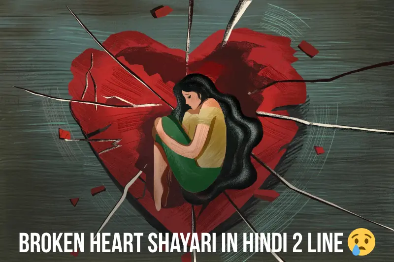 broken heart shayari in hindi 2 line